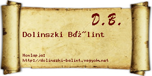 Dolinszki Bálint névjegykártya