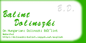 balint dolinszki business card